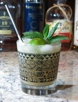 Mai Tai cocktail in a double old-fashioned tiki glass