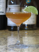 Winter Daiquiri cocktail garnished with a lime wheel