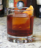 Cornwall Negroni cocktail garnished with an orange twist